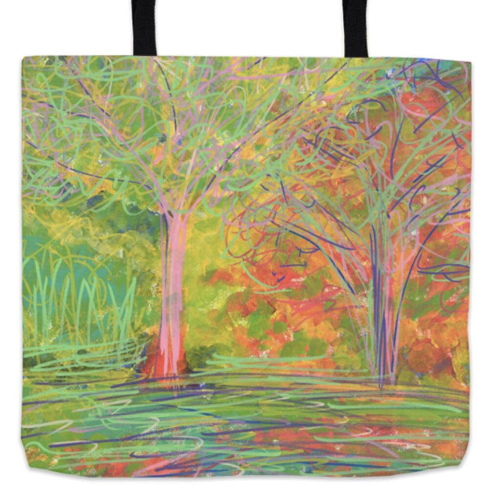 Large Quality Tote Bag with Original Print of "Illuminating Days"